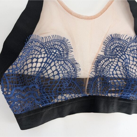 For Love And Lemons Black and Blue Lace Bandeau - Picture 3 of 6